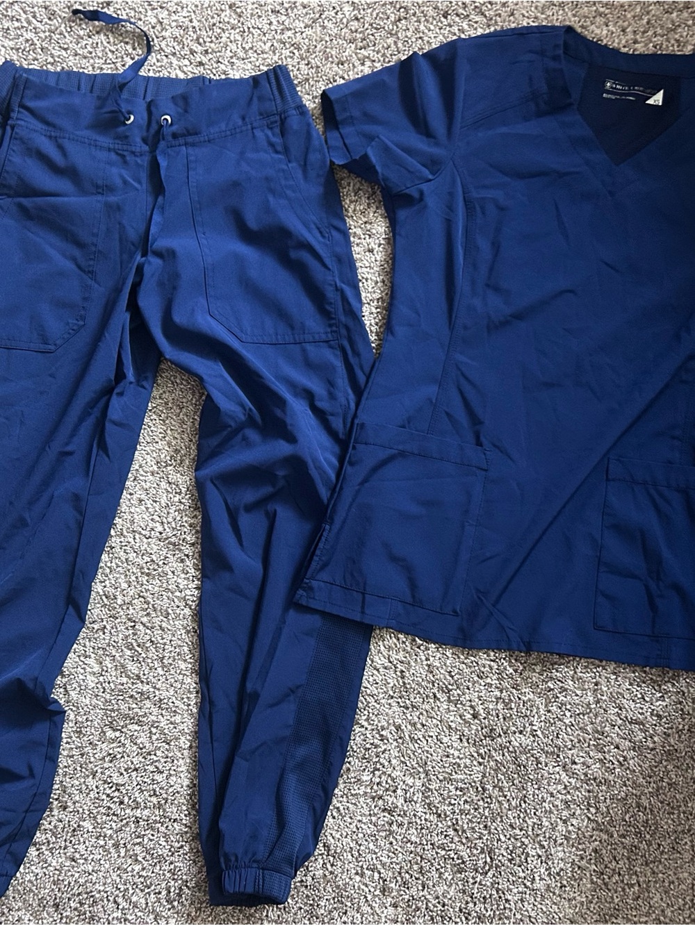 White cross navy scrub set
